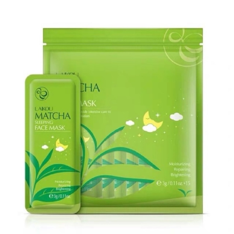Mặt Nạ Ngủ Trà Xanh Laikou Matcha Dưỡng ẩm, ngăn ngừa lão hóa da và loại bỏ thâm, sẹo, mụn – TD267