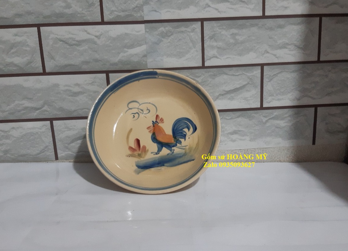 5 Đĩa con gà sâu lòng  20 cm ( sành)