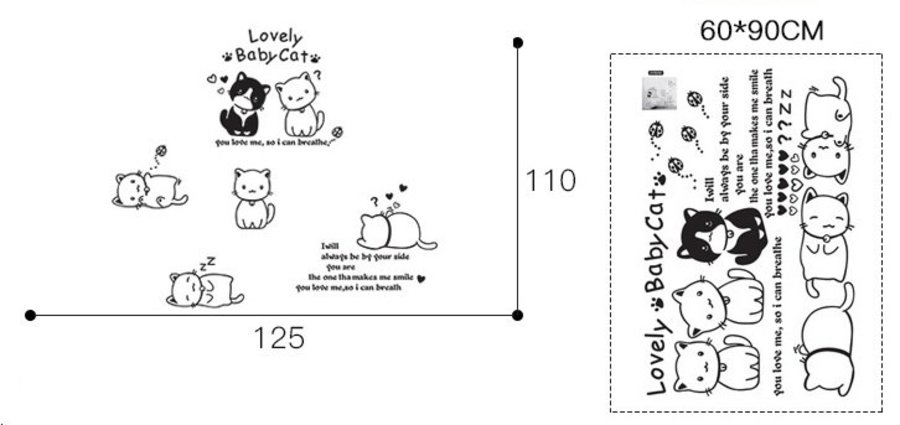 [HCM]DECAL DÁN TƯỜNG CHÙM ĐÈN VÀ MÈO