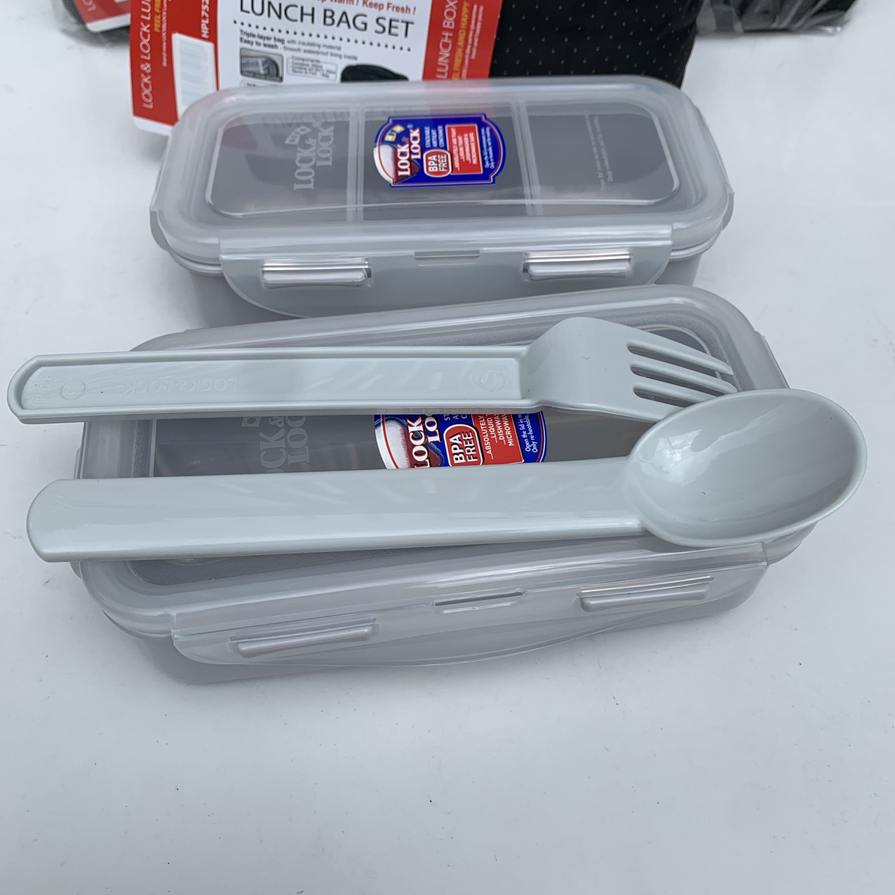 BỘ HỘP CƠM VĂN PHÒNG LOCKNLOCK XANH GIỮ NHIỆT, Cặp lồng 3 tầng Lock Lock