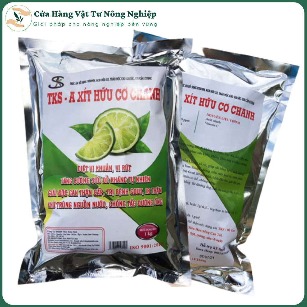 Tks-axit hữu cơ chanh: diệt virus, vi khuẩn gây bệnh, tăng sức đề kháng cho vật nuôi