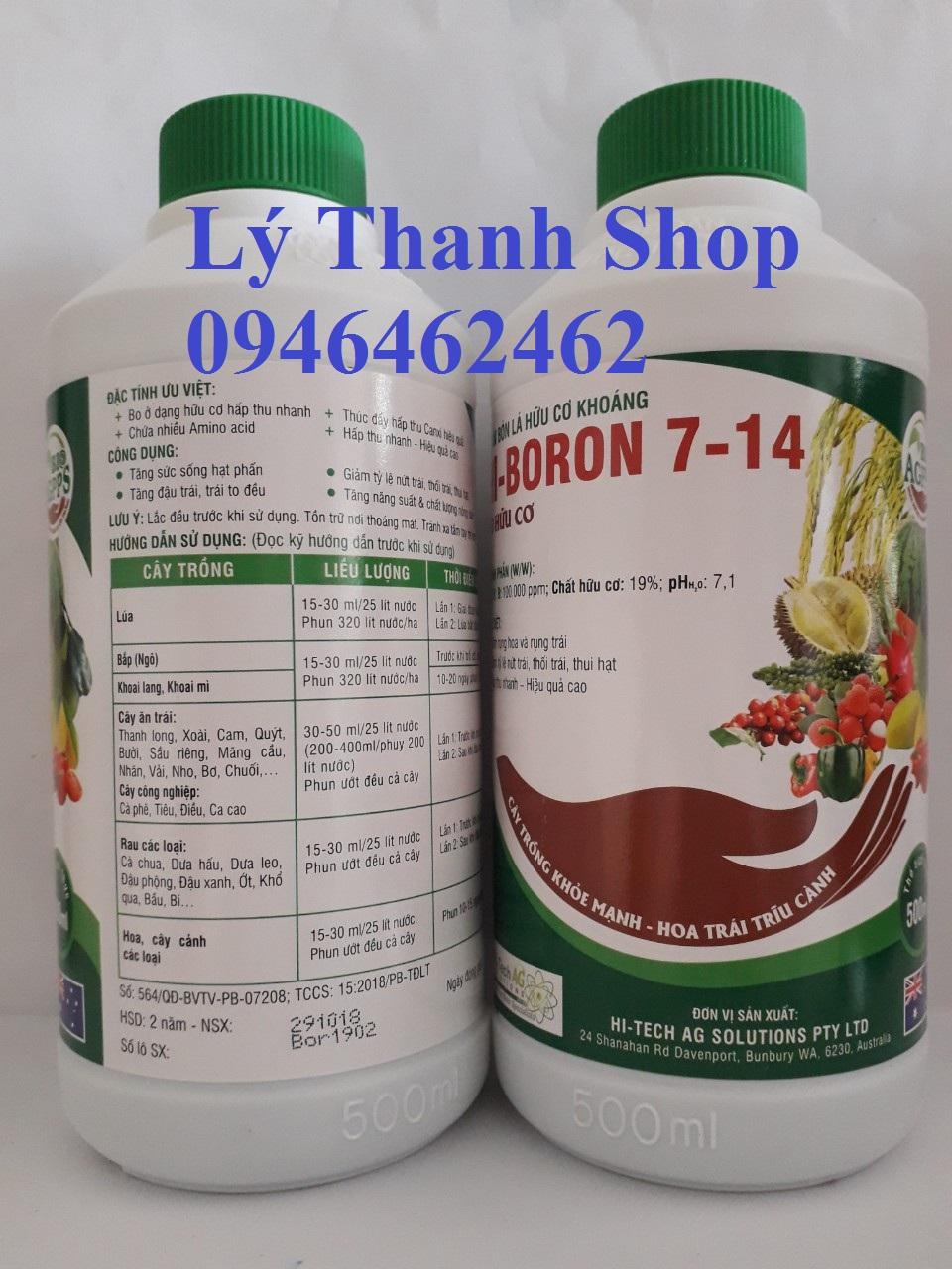 Phân bón lá hữu cơ Hi-Boron 7-14 500ml