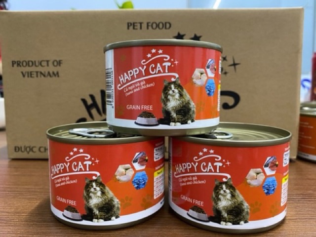 Pate lon cho mèo HAPPY CAT 160g - [Nông Trại Thú Cưng]