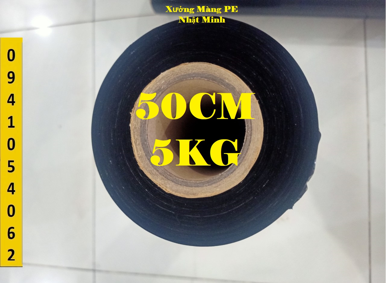 Màng PE đen, màng quấn đen 50cm 5kg