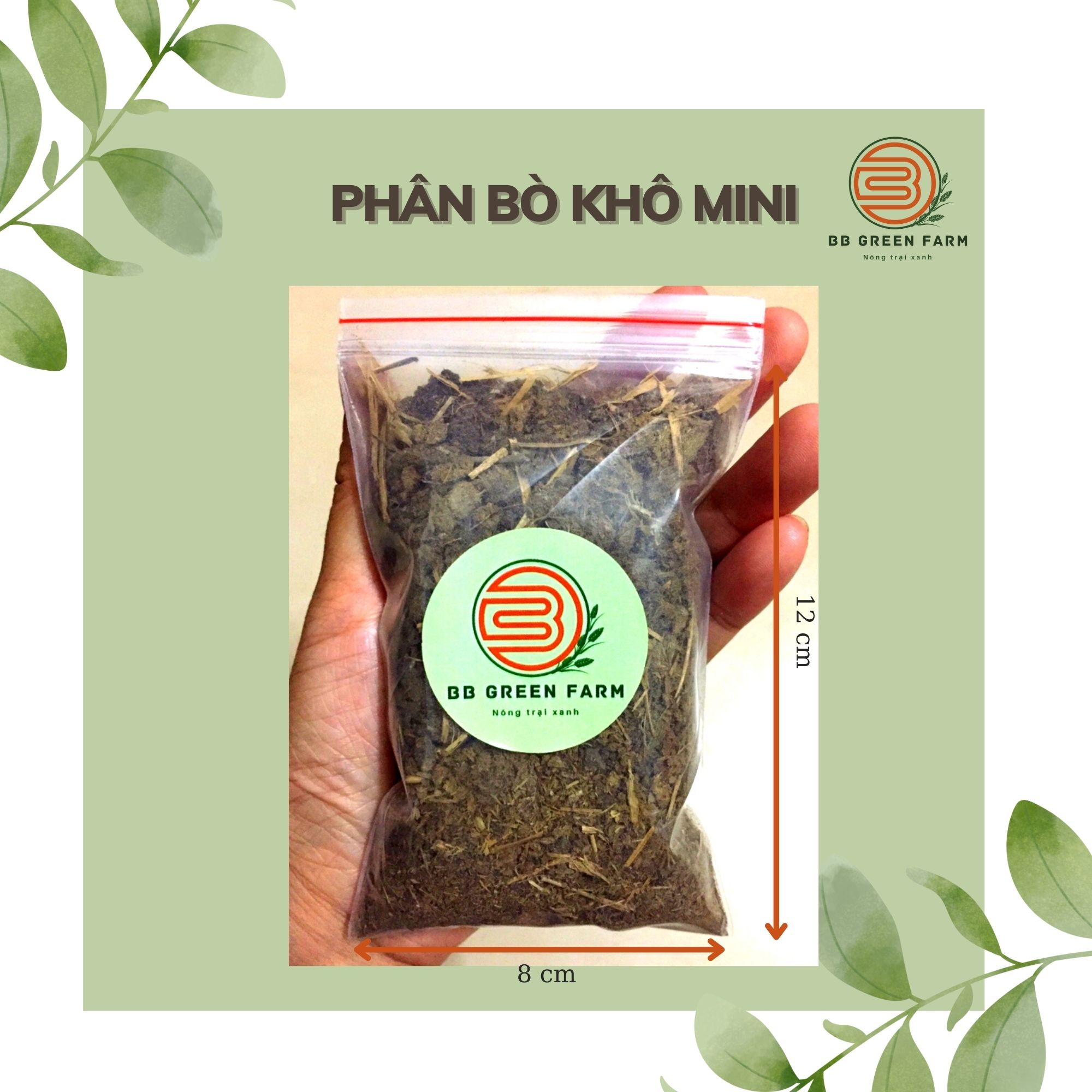 Phân bò khô gói mini tiện dụng - BB Green Farm