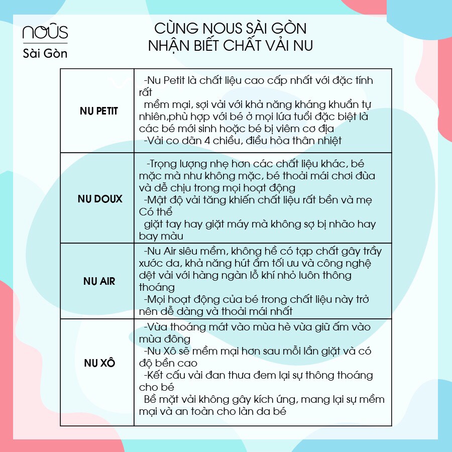Bộ dài tay cài thẳng Nous 0m - 12m