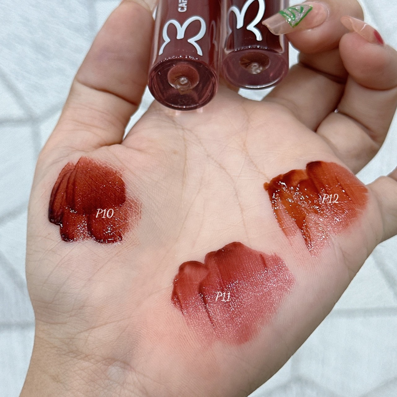 Son tint bóng thỏ đen hồng cappuvini clarinet lip gloss