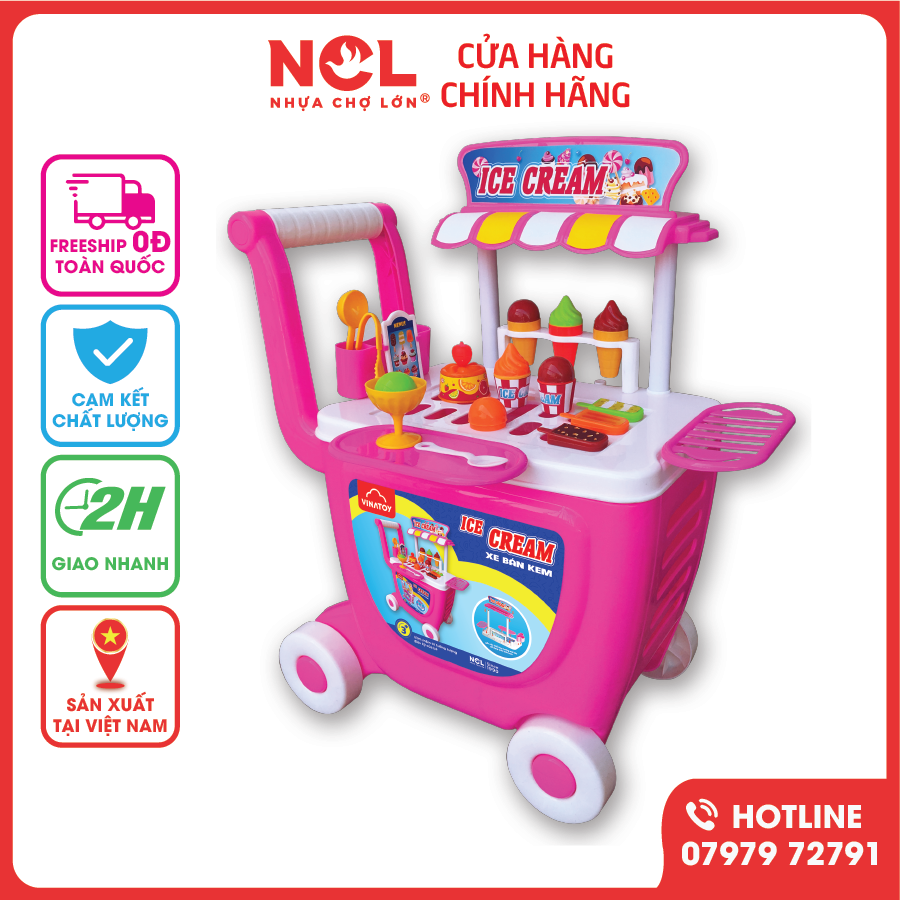 Đồ Chơi Xếp Hình Trẻ Em Xe Đẩy Hàng Bán Kem Elisa