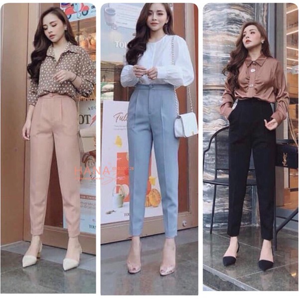 Quần nữ công sở baggy mã 2khuy Hàng Mới_m037 (Baggy tuyết mưa công sở 2 khuy)