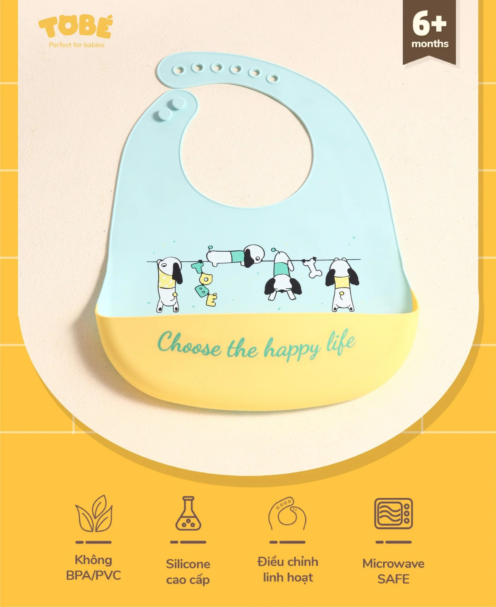 Yếm ăn dặm silicone Tobe’
