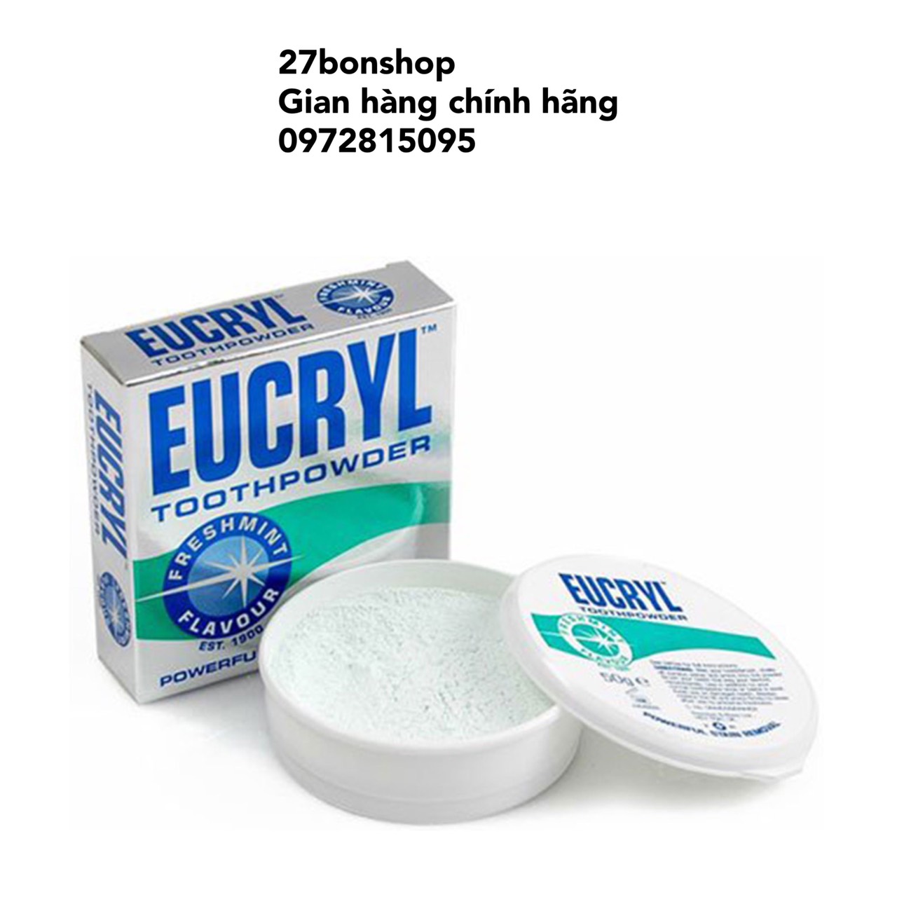 Bột Tẩy Trắng Răng Eucryl Toothpowder Freshmint 50g