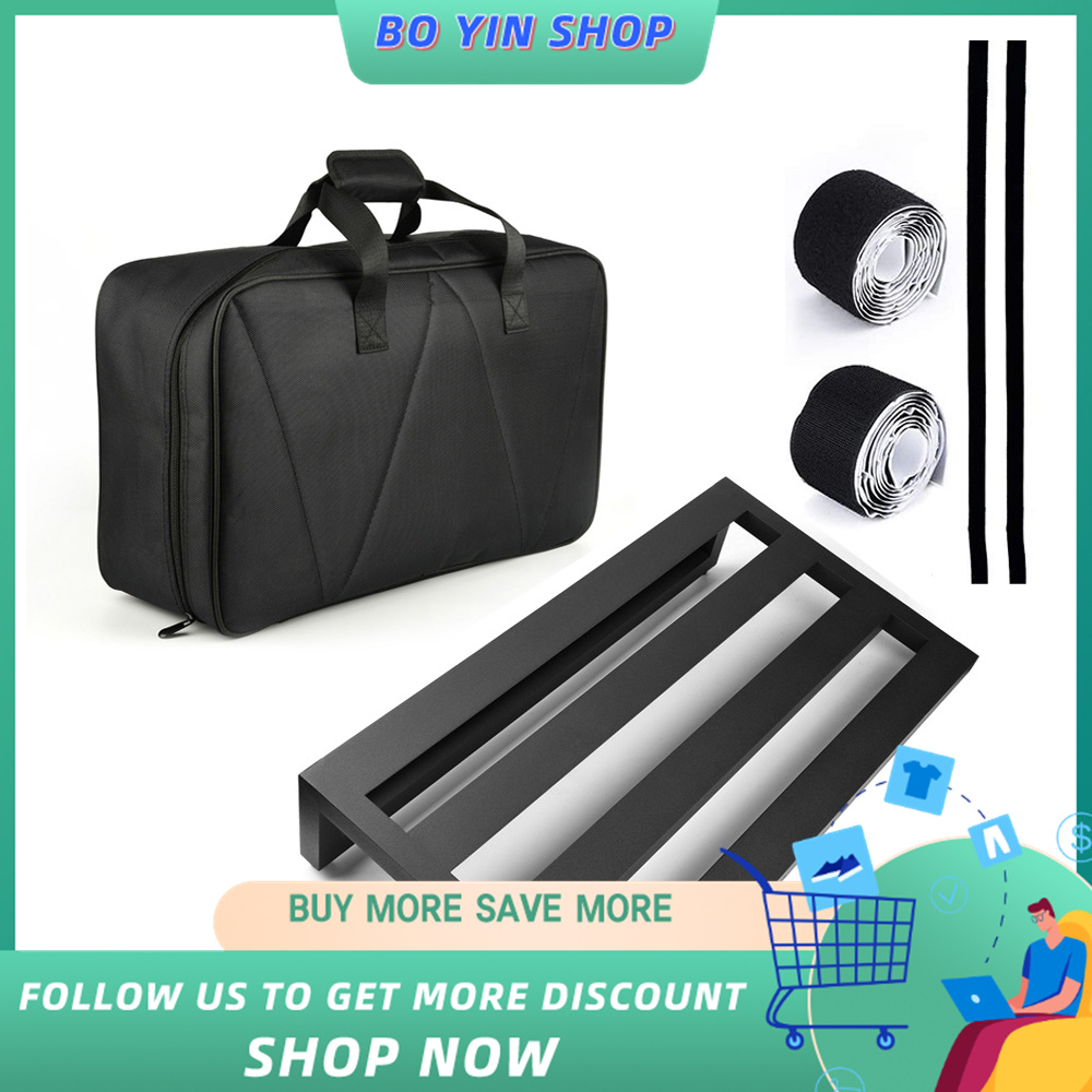 Large Size Guitar Effect Pedal Board Aluminum Alloy Pedalboard 19.7×11 Inch with Carrying Bag