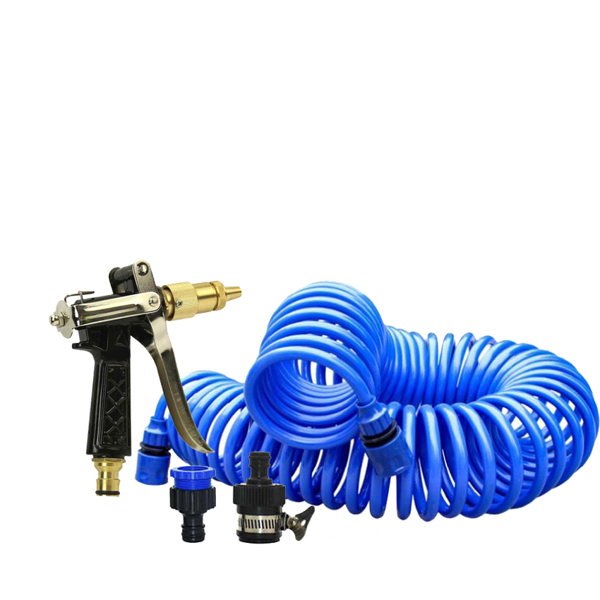 Bộ vòi xịt nước tưới cây đa năng 7 chế độ kèm dây tưới dạng lò xo co dãn 206791 loại 15m