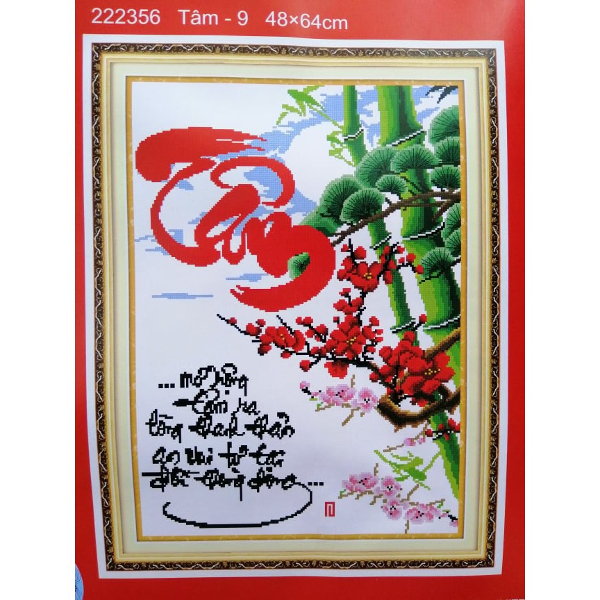Tranh thêu chữ thập chữ tâm 222356 48x64cm chưa thêu