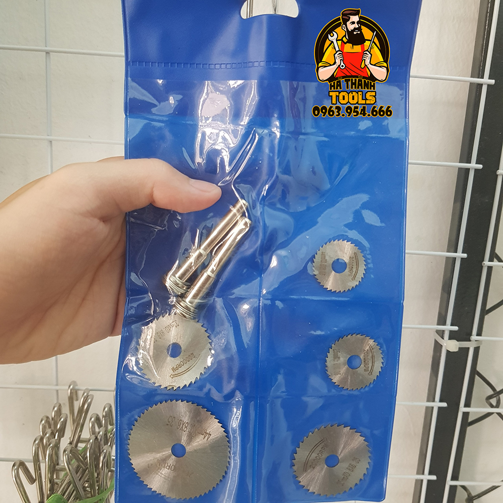 Bộ 5 Lưỡi Cưa Mini - Kèm 2 Trục Lắp Đĩa Cưa