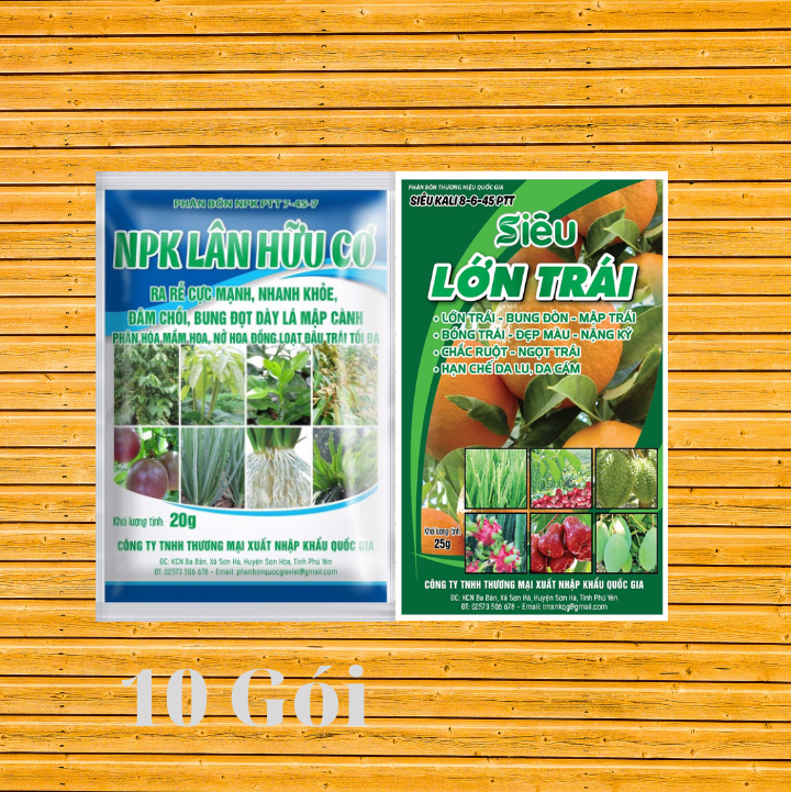 [HẾT HÀNG]Phân bón Combo 10 NPK + 1 Siêu Lớn Trái