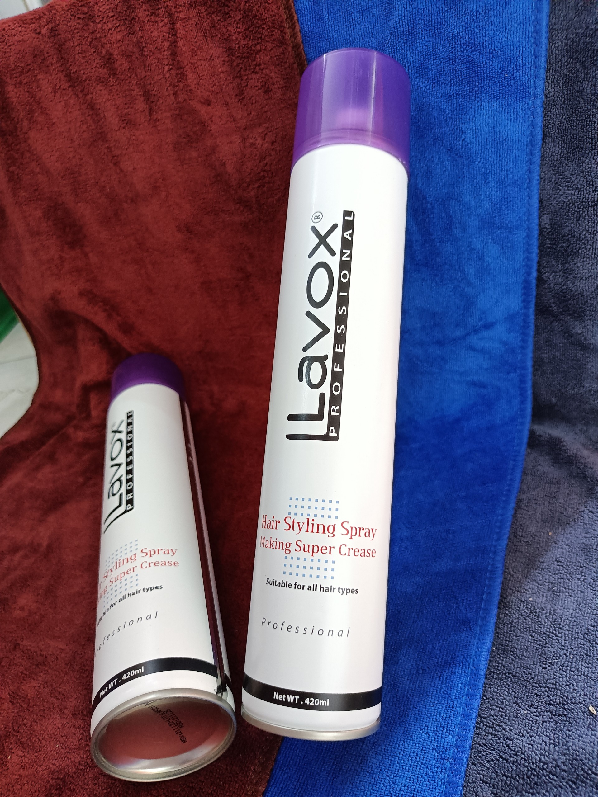 Keo xịt tóc Lavox  nắp tím 420ml (keo mềm)