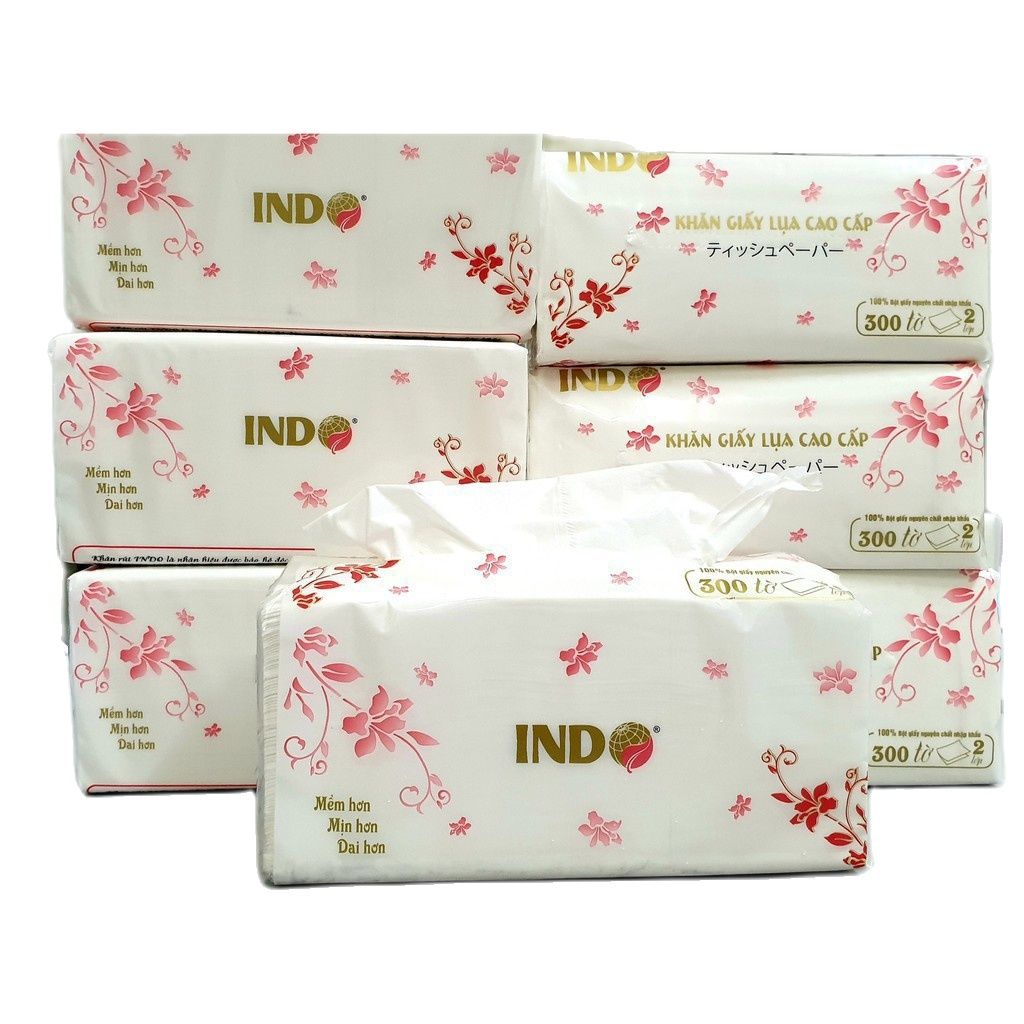 GIẤY ĂN LỤA RÚT CAO CẤP INDO 300 TỜ 2 LỚP