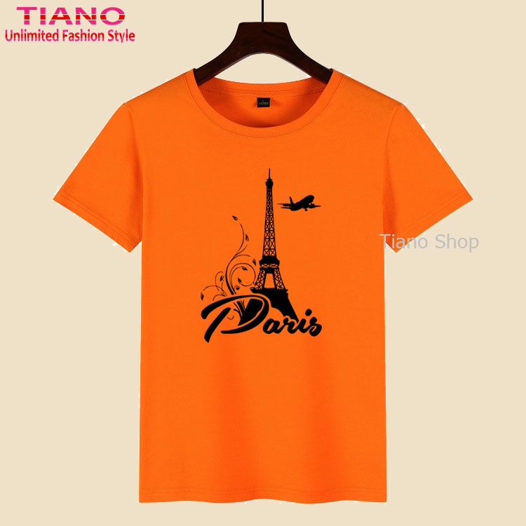 Áo Thun Nữ Tay Ngắn Form Rộng Tháp Paris Máy Bay AT-097 - NLF - Trending Xu Hướng - Dễ Phối Trang Phục