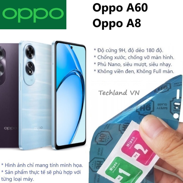 Cường Lực Phủ Nano Oppo A60 / Oppo A8 - Trong Suốt, Không Full Màn, Không Viền Đen