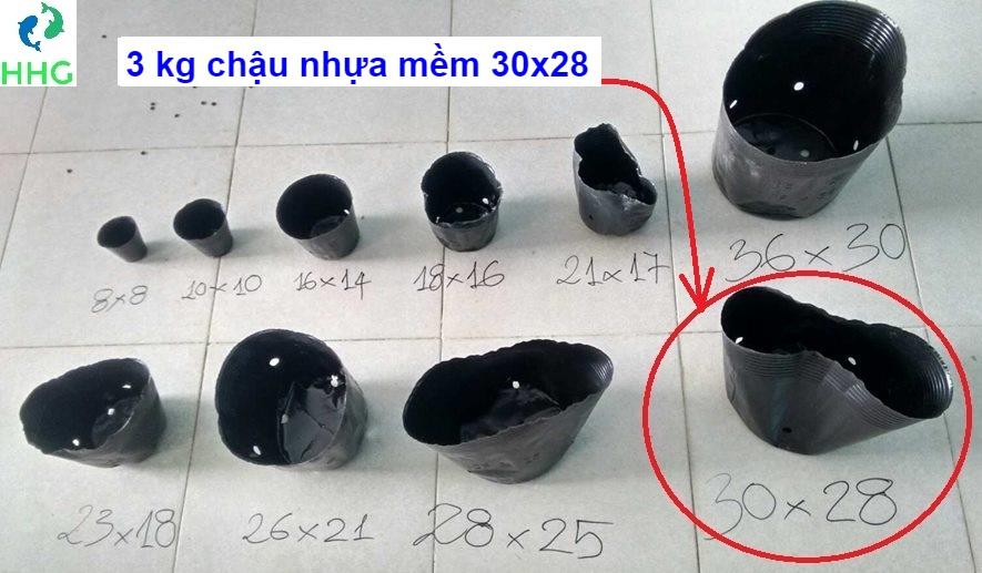 3kg chậu nhựa mềm ươm cây 30x28
