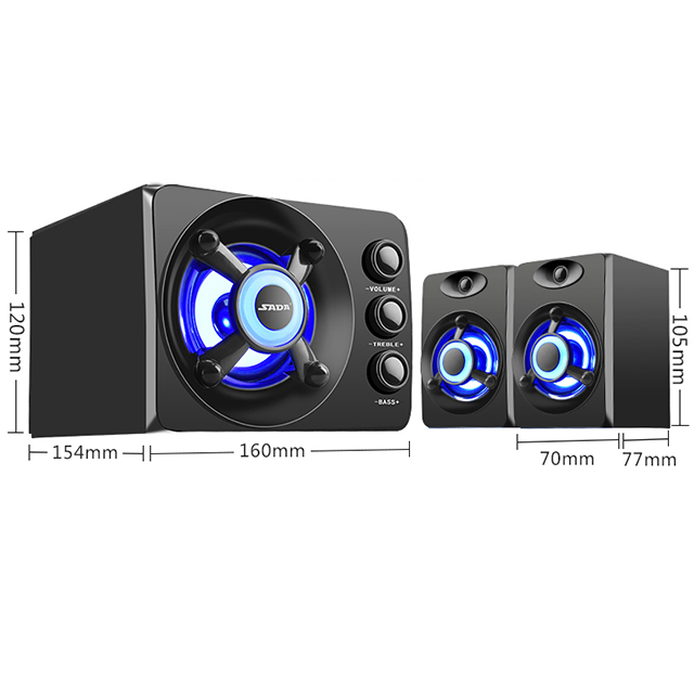 Bộ 3 Loa Máy Tính Để Bàn SADA D-208 Âm Thanh Trầm Hỗ Trợ Bluetooth Thiết Kế Hiện Đại Có Đèn Led 7 Màu Cao Cấp - Top 10 Sản Phẩm Bán Chạy