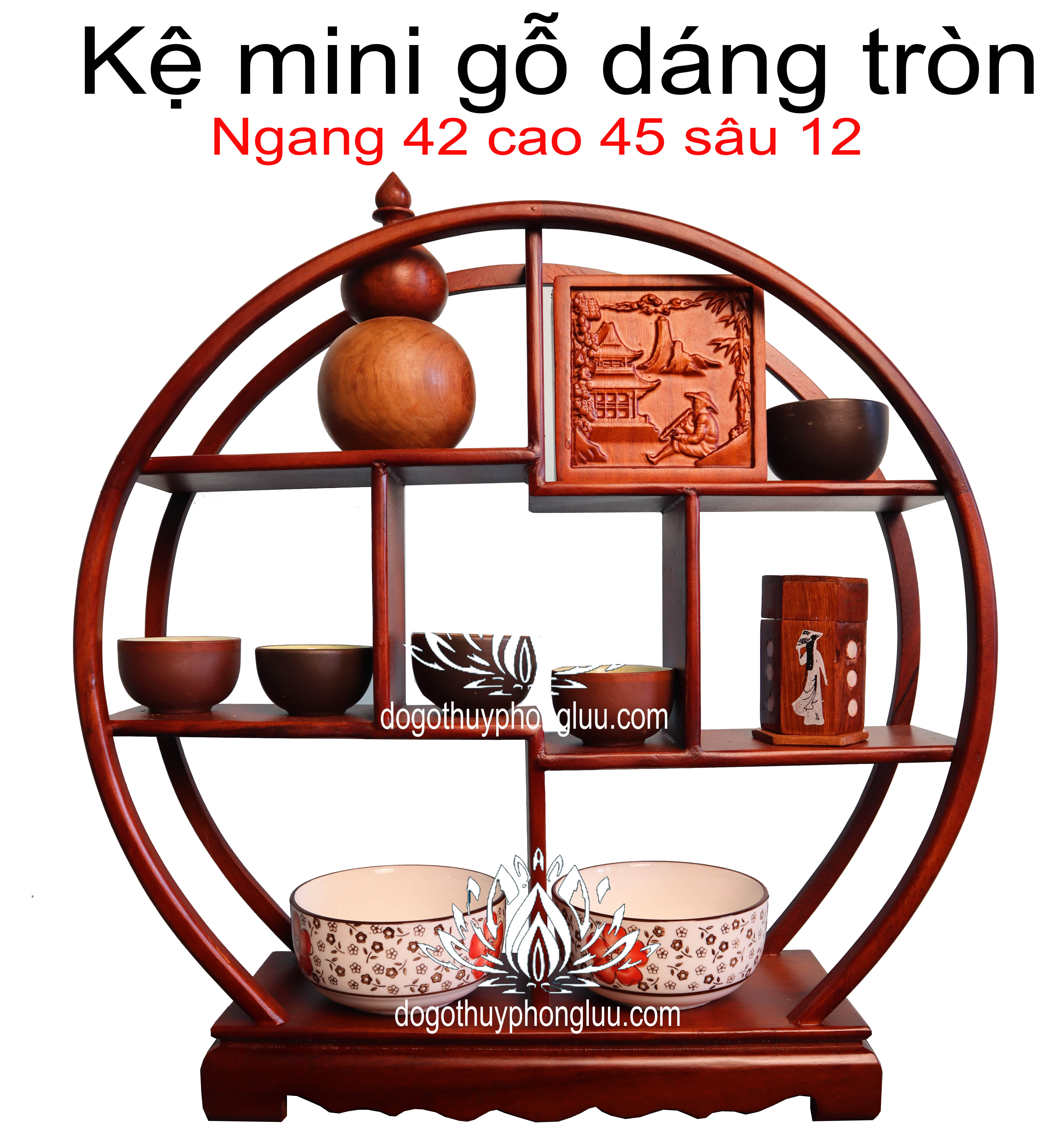 Kệ mini tròn gia dụng gỗ gõ cỡ khủng kệ bày đồ gỗ cao 42x40 sâu 12