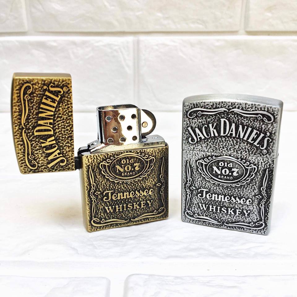 [HCM]Bật Lửa Gas Đá Zippo Jack Daniels  Lửa Thường