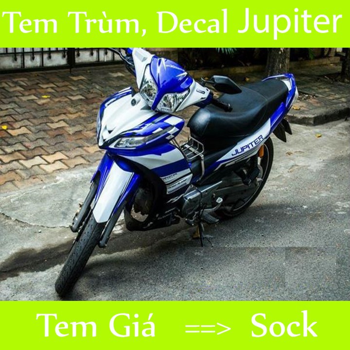 Tem trùm xe jupiter xanh GP trắng - Độ dán team trùm decal xe máy jupiter xanh GP trắng - Team trùm decal xe máy jupiter rẻ đẹp và chất