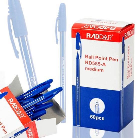 Bút bi nắp đậy radder rd 555-a màu xanh