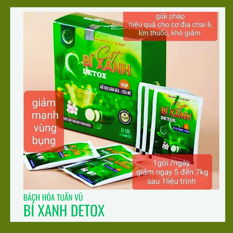 (HỘP 20 GÓI) Cốt Bí Xanh Giảm Cân Detox Vip