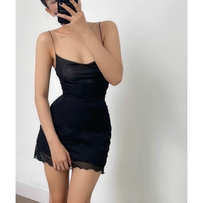 Đầm TK 2S Lưới Ôm Body Gợi Cảm D113