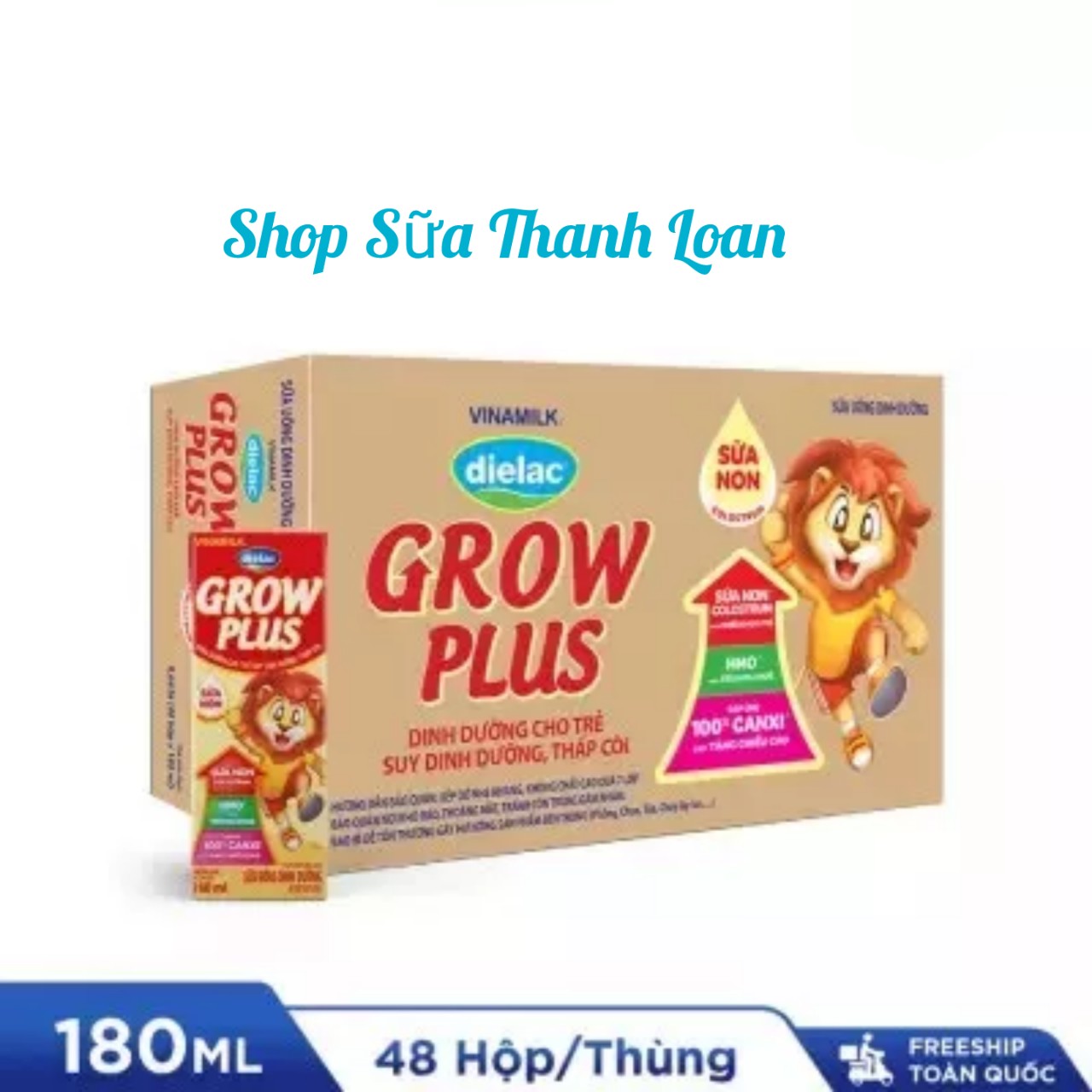 Thùng 48 hộp sữa uống dinh dưỡng dielac grow plus 180ml.