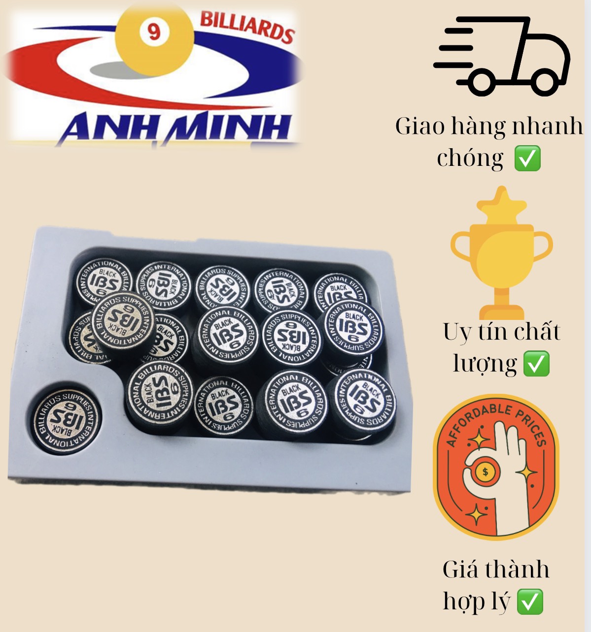 [HCM]Đầu cơ bida IBS hàng chuẩn