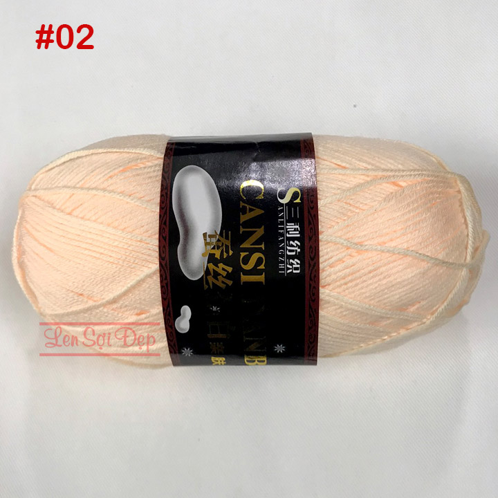 [HCM]Cuộn len cotton Cansi Danbai 125g đan móc áo khăn nón