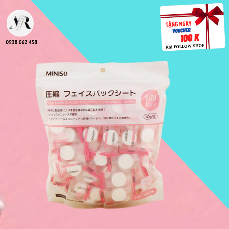 🔵 Mặt Nạ Giấy Nén Dạng Viên Kẹo cấp ẩm thải độc / Mặt nạ viên nén MINISO  🔵 [ ALVERA ] - LẺ 10 VIÊN
