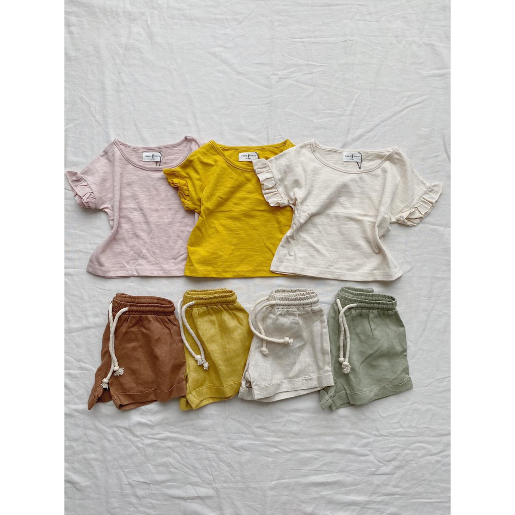 Slub Croptop Shirt Macro & Micro (Áo Bé Gái Dáng Lửng)