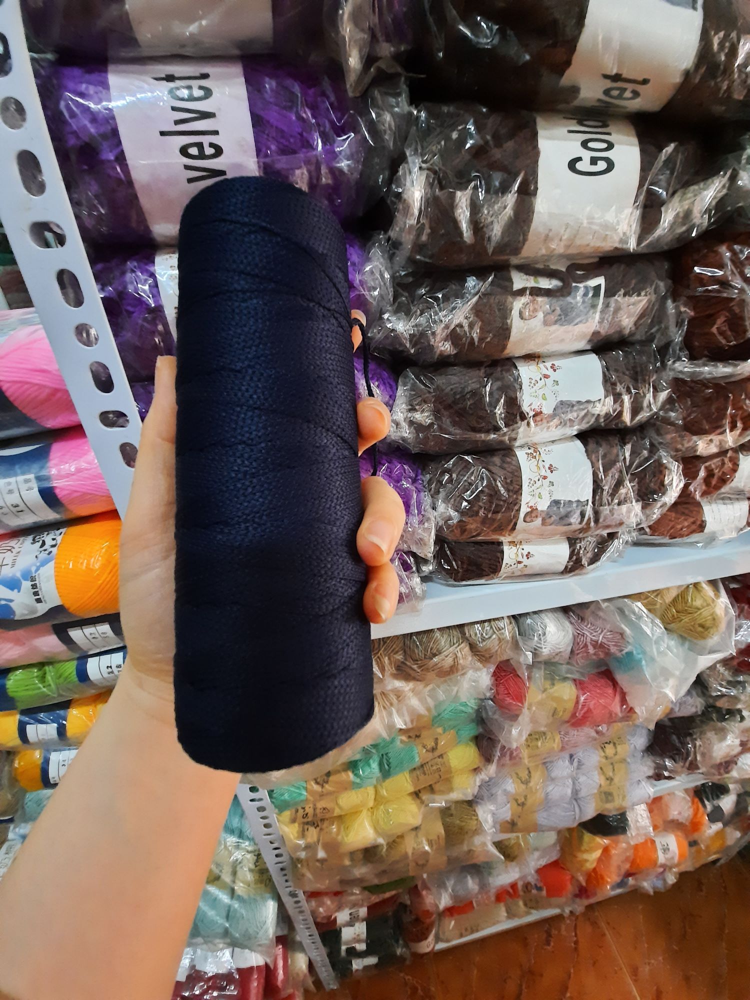 Sợi cotton dệt ( nhắn shop chọn màu)