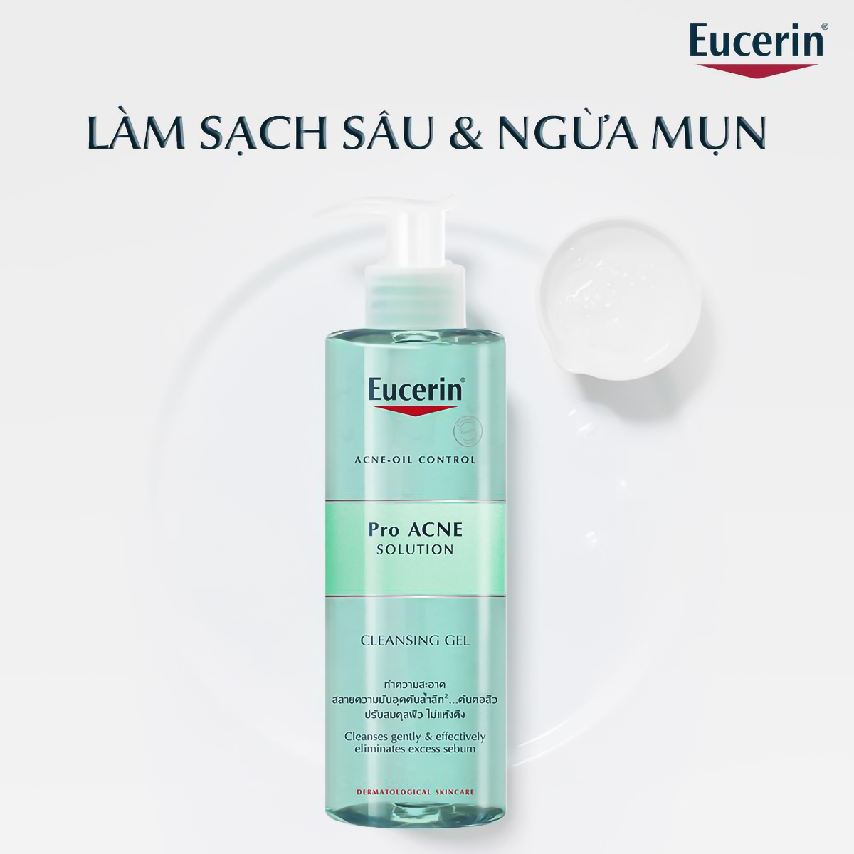 [GIẢM 20K ĐƠN 399K] Eucerin Gel Rửa Mặt Dành Cho Da Nhờn Mụn Proacne Cleasing 200ml