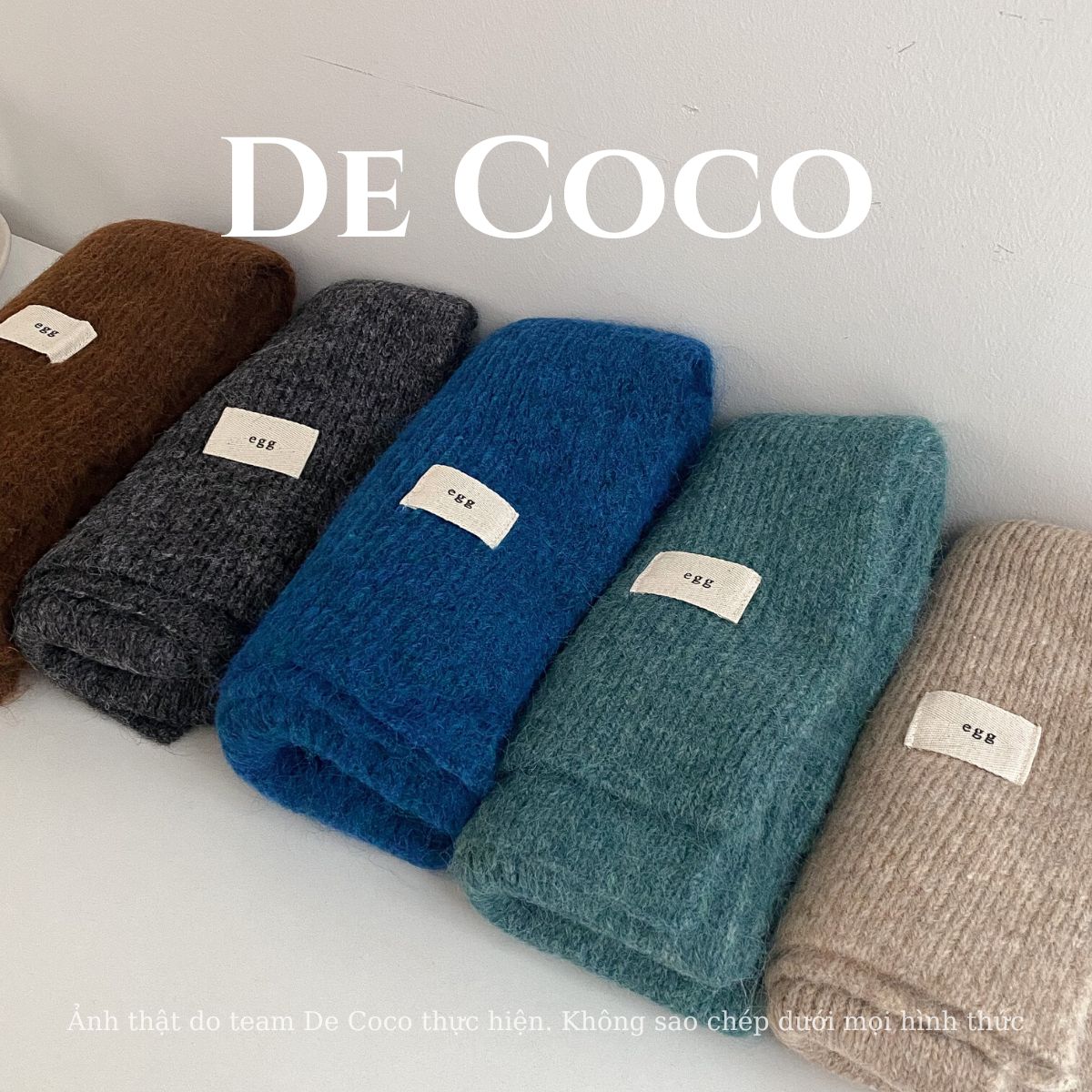 Khăn len mùa đông, khăn len mịn lông bông xù De coco