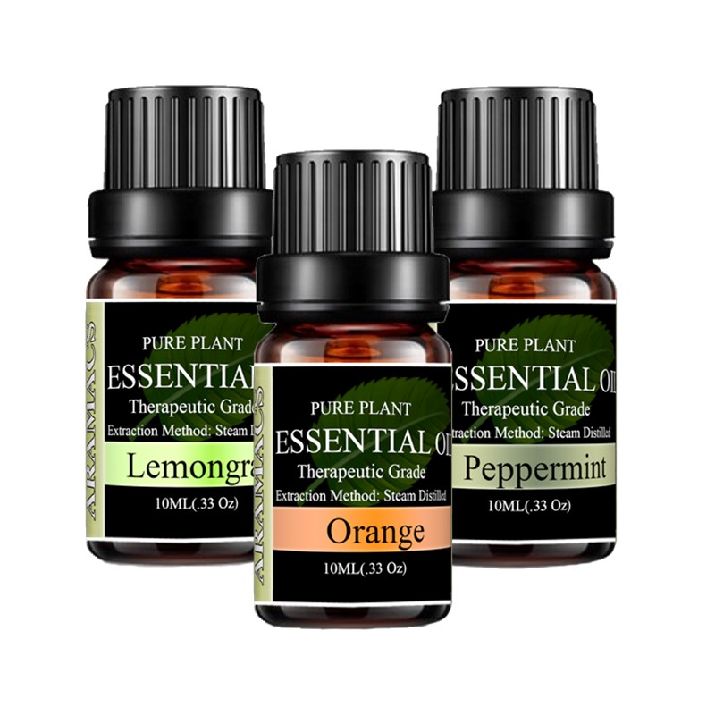 Sweet Orange Essential Oil, Lemongrass Essential Oil, Peppermint Essential Oil