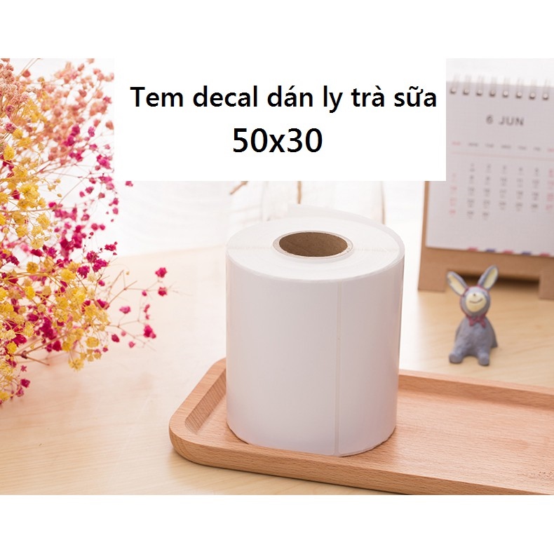 ✐✹ Tem decal ly trà sữa 50x30 - Tem dán ly trà sữa
