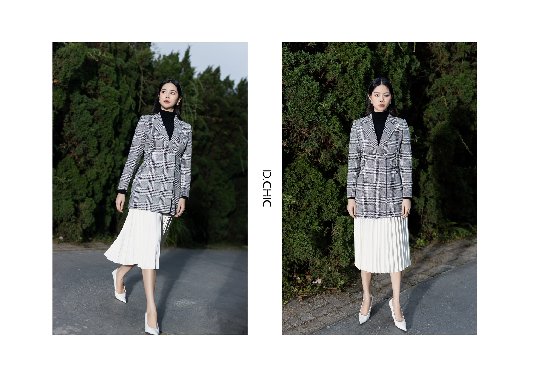 D.CHIC Măng tô dài dáng ôm 2 bên   MS: 970231