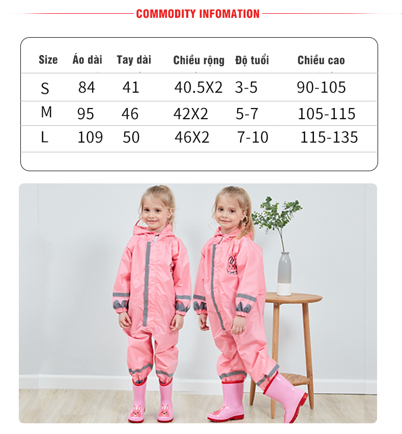 Áo Mưa Body Cao Cấp Cho Bé