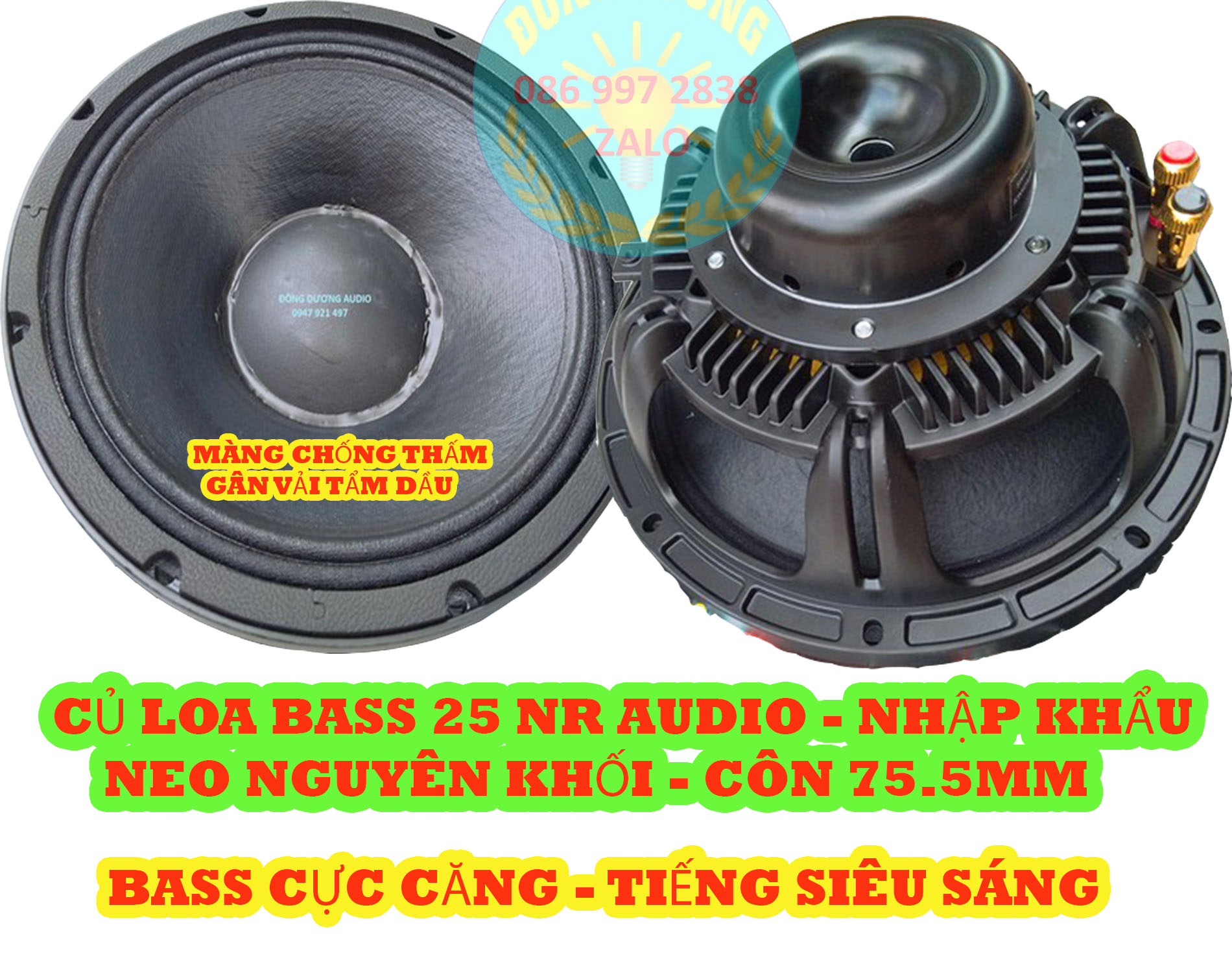 LOA BASS 25 NR NEO KHỐI 100 CÔN DÂY DẸT 76MM NHẬP KHẨU - GIÁ MỘT LOA