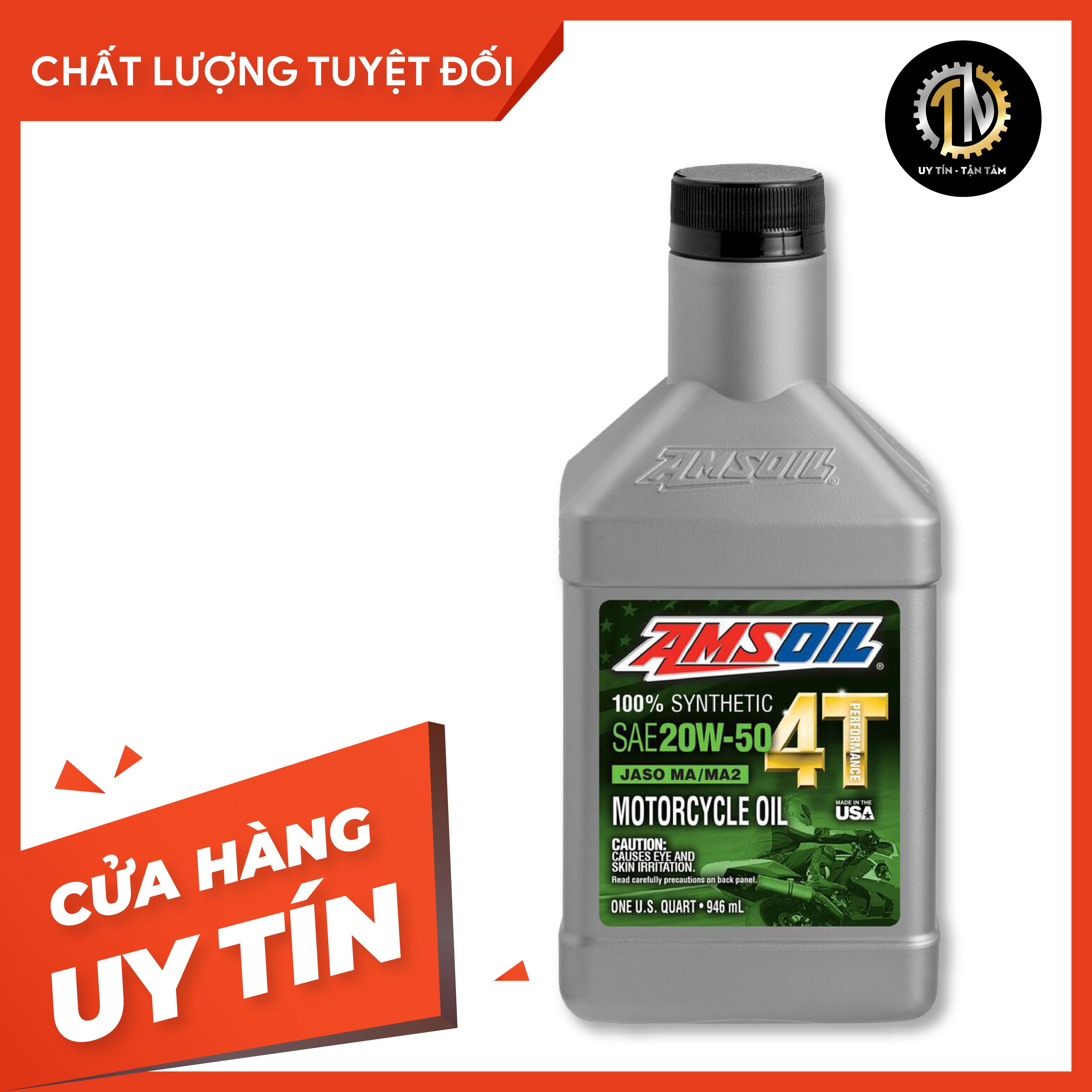 Nhớt xe số Amsoil 4T 20W50 (MC5) 946ml chính hãng