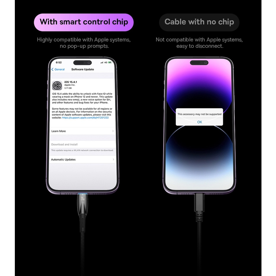 Cáp Sạc Nhanh Baseus Glimmer Series Fast Charging Data Cable USB to Lightning 2.4A