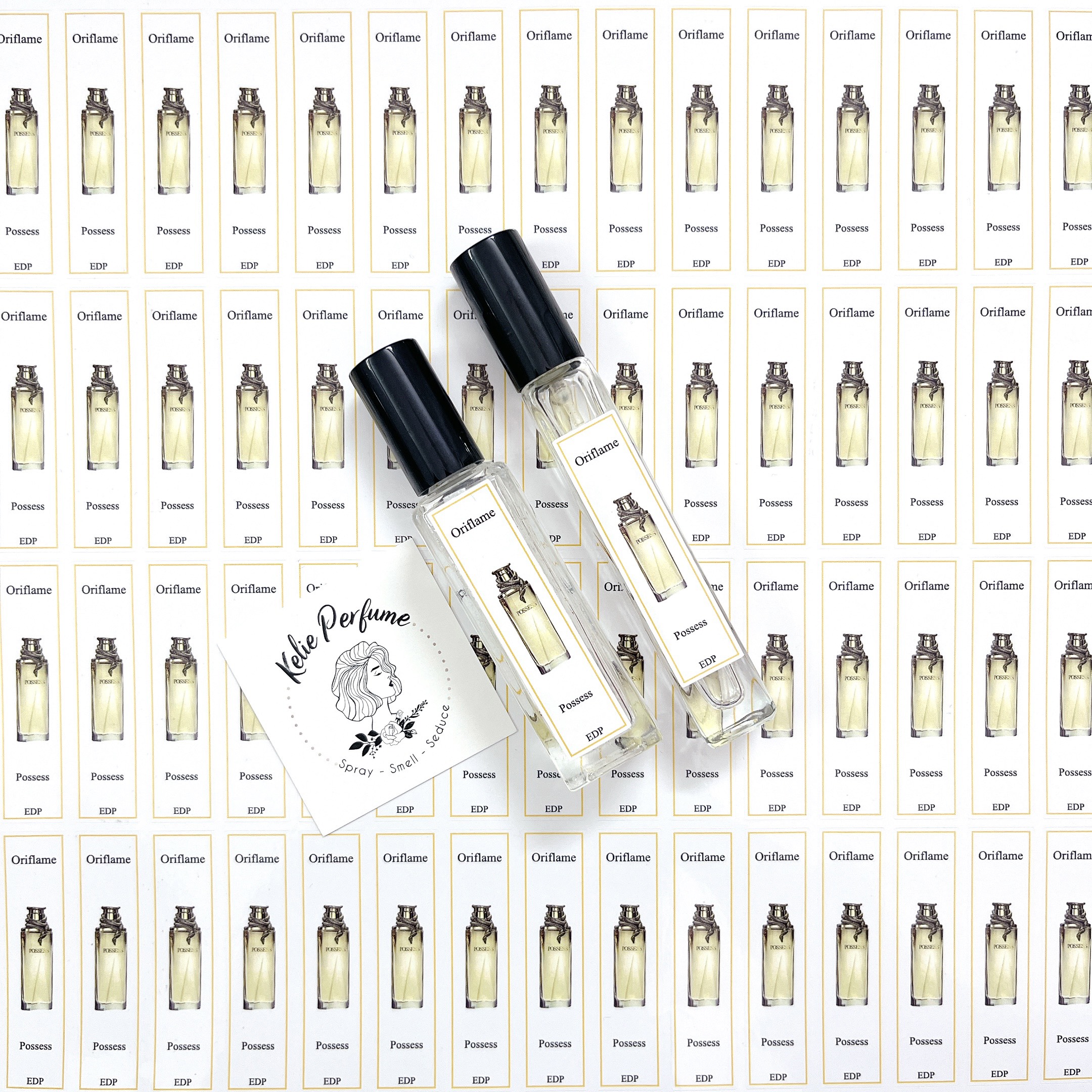 [HCMC] combo 10 PCs Oriflame perfume bottle sticker for full range extract bottle