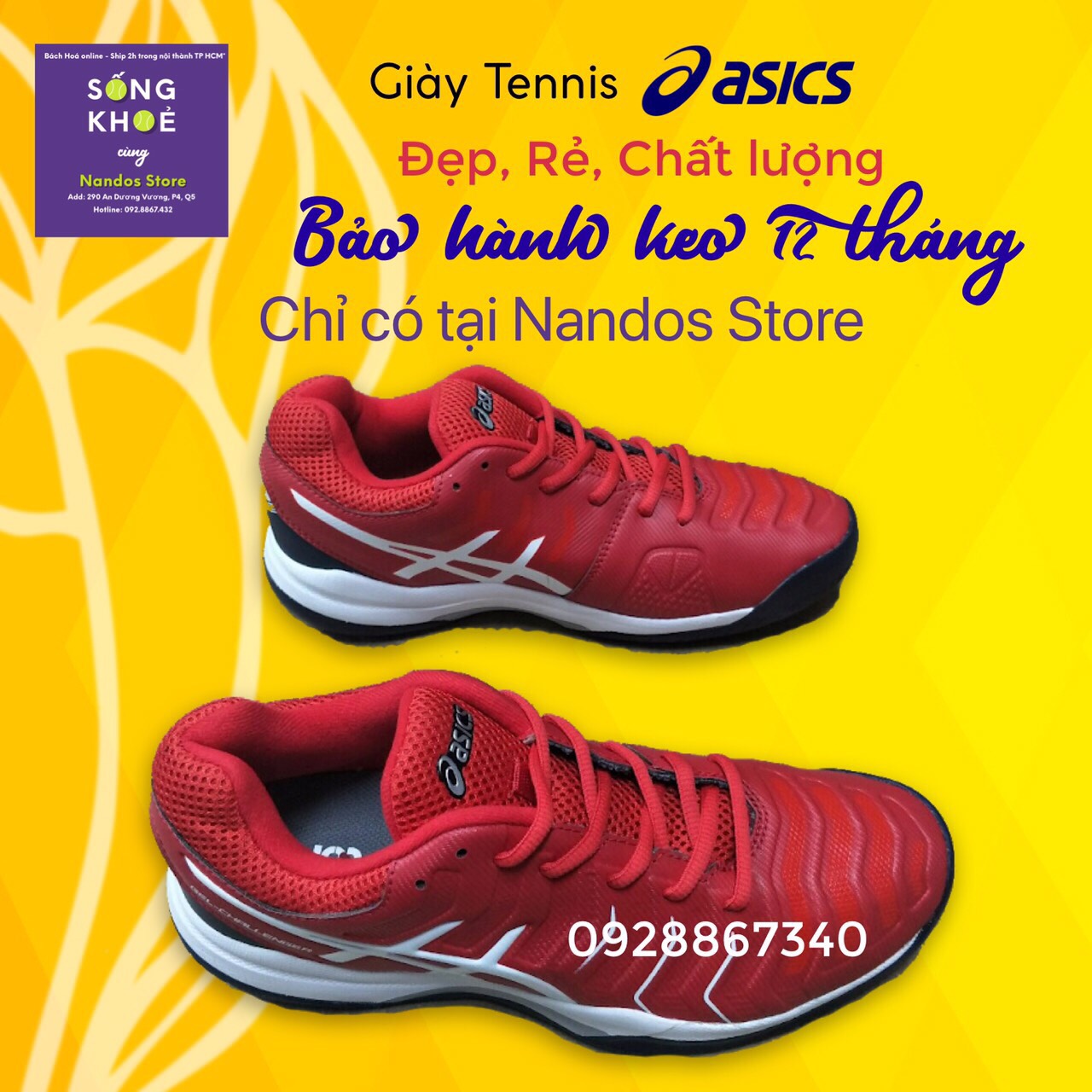 [HCM][GIẢM GIÁ 30%] GIÀY TENNIS A SICS THƯƠNG HIỆU DJO KOVIC MỚI 2020