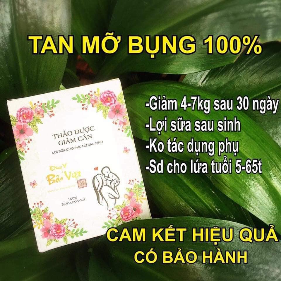[HCM]GIẢM CÂN ĐÔNG Y BẢO VIỆT HỘP FULL {tặng kèm 30 viên tan mỡ bụng ban đêm}